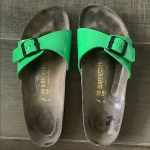 Birkenstock Womens Madrid Green One Strap Sandals Size 8